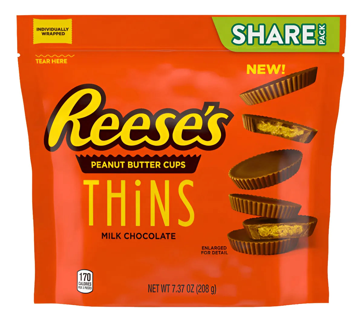 Chocolates Hersheys Reeses Thins Bolsa - 208g - Attenza Panamá