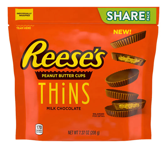 Chocolates Hersheys Reeses Thins Bolsa - 208g - Attenza Panamá