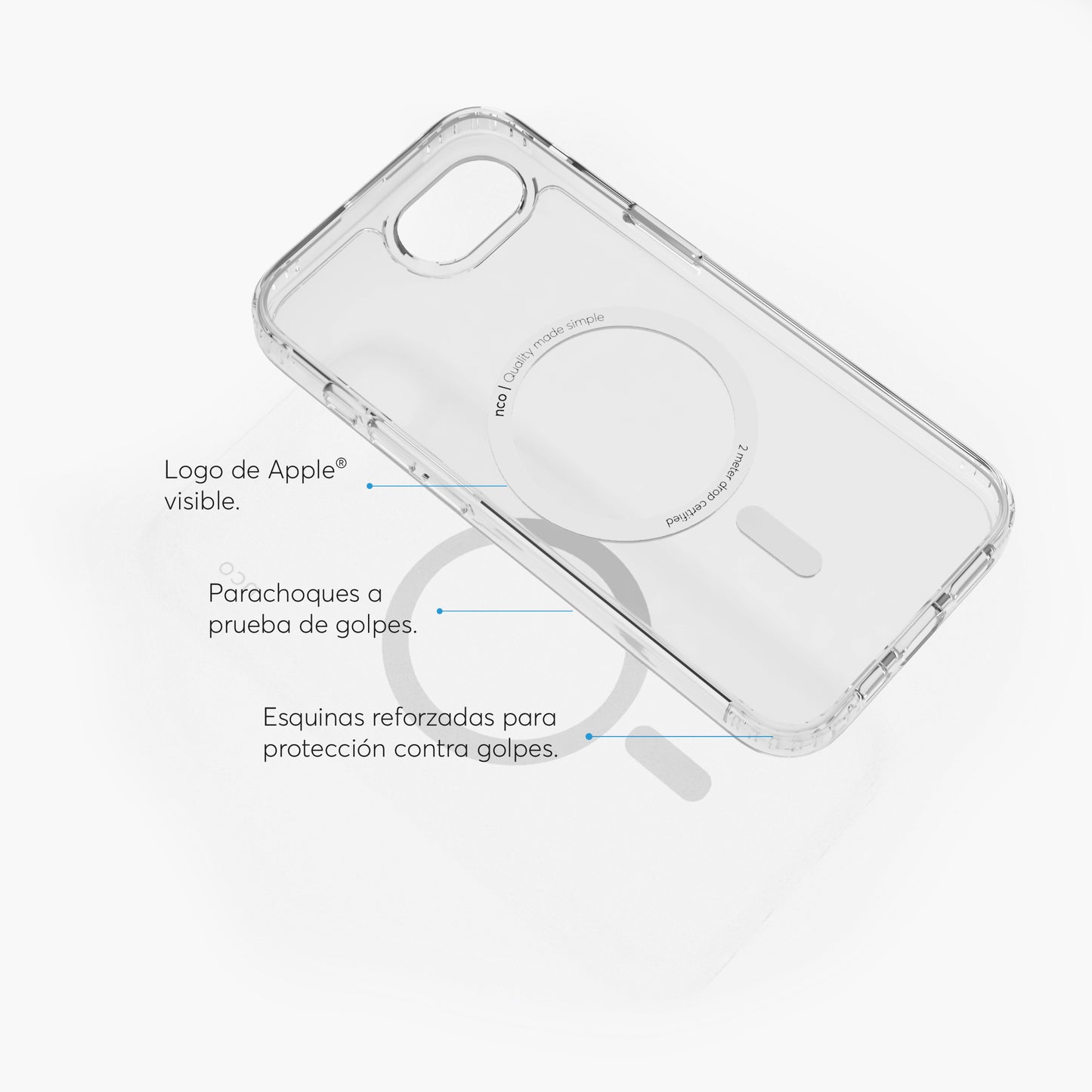 SafeCase Clear para iPhone 17e & 16e compatible con MagSafe