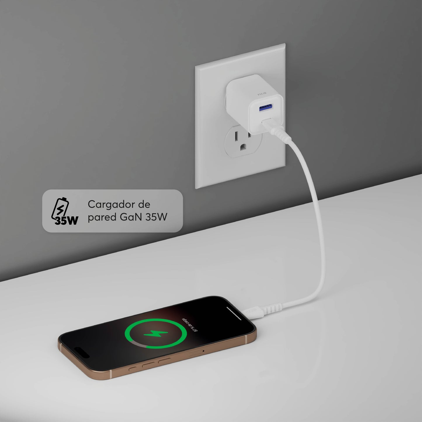Cargador PowerPlug Mini 35W para USB-A - USB-C