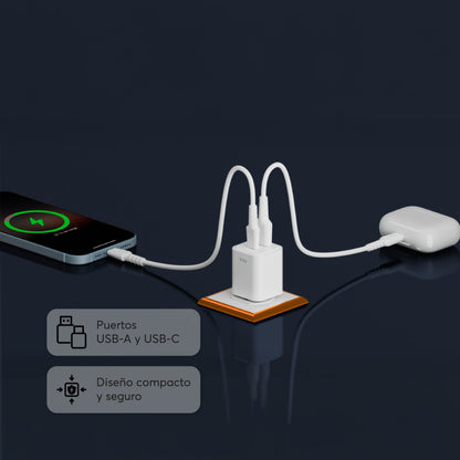 Cargador PowerPlug Mini 35W para USB-A - USB-C