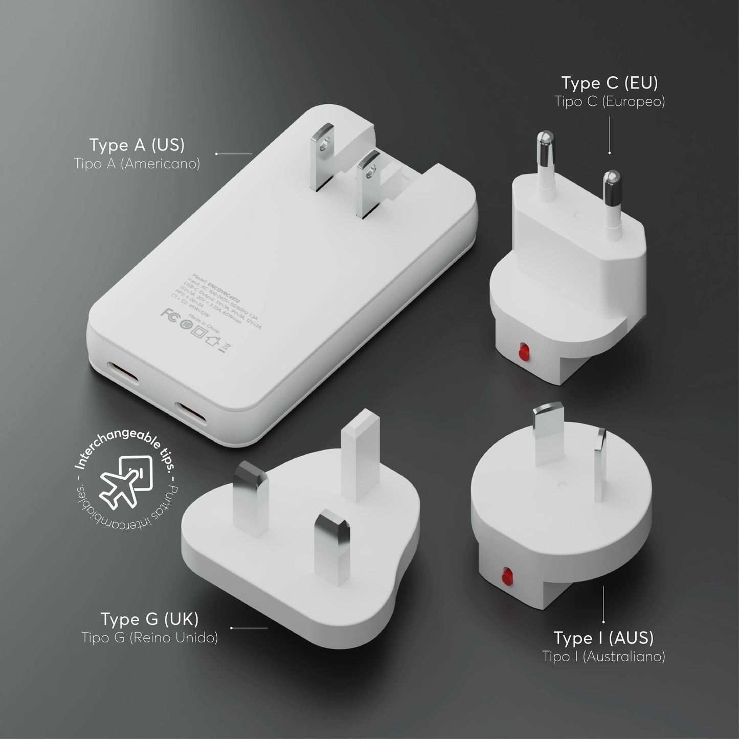 PowerPlug Ultra 65W USB-C Travel Charger US/EU/AUS/UK