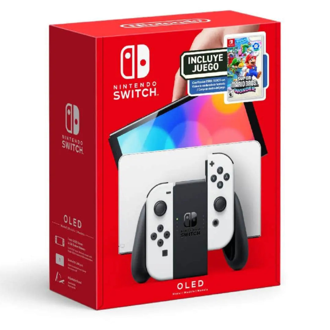 Consola Nintendo Switch™ OLED Blanca Bundle + Super Mario Bros.™ Wonder - Attenza Panamá