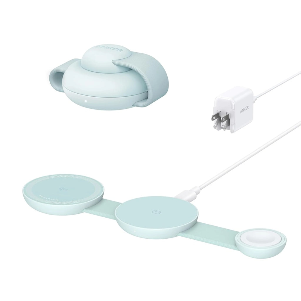 Cargador Inalámbrico plegable Anker MagGo 3 en 1 Qi2 de 15 W