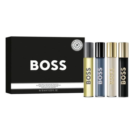 BOSS Bottled Mixed Lines Coffret: Bottled Eau de Toilette 10 ml. + Bottled Eau de Parfum 10 ml. + Bottled Infinite Eau de Parfum 10 ml. + Bottled Parfum 10 ml. - Attenza Panamá