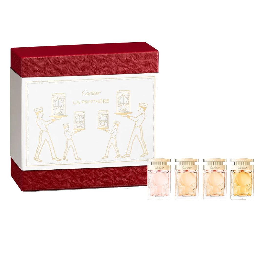 Cartier Set: La Panthère Eau de Toilette 5ml. +  La Panthère Eau de Parfum 5ml. +  La Panthère Eau de Parfum 5ml. + La Panthère Parfum 5ml. - Attenza.net