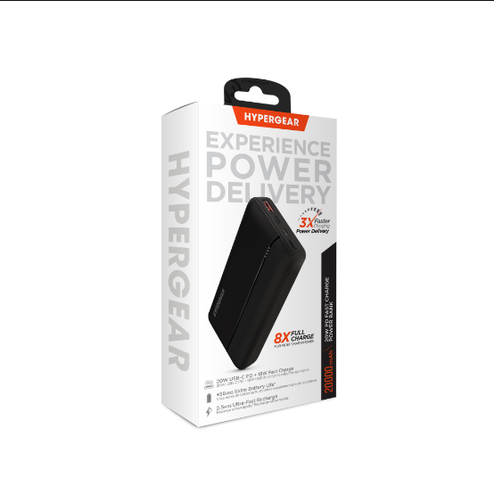 Hypergear Bateria Portable 20,000mAh 20W PD + USB - Attenza.net